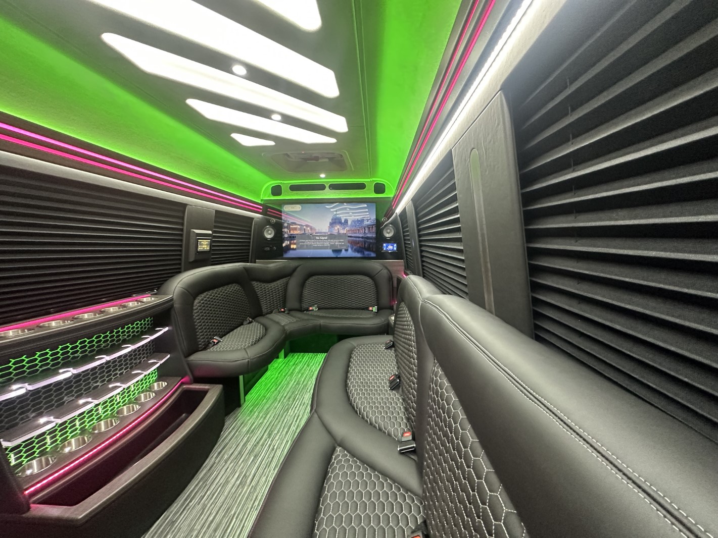 interior of Custom VIP Limo Sprinter